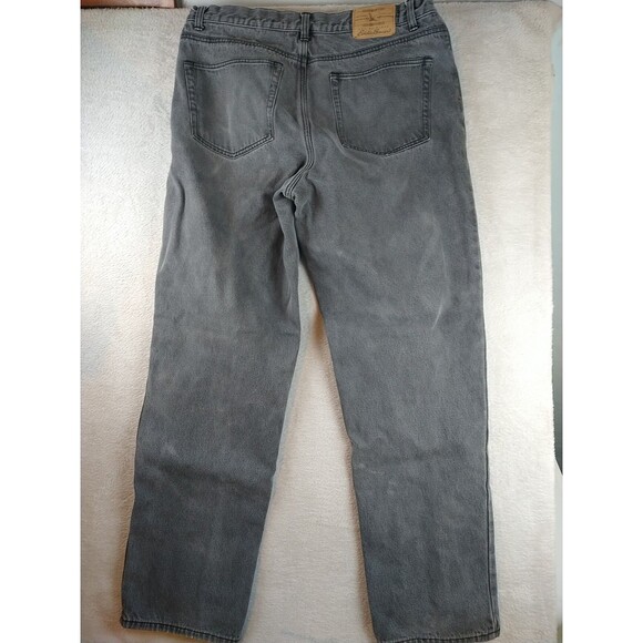 Eddie Bauer Black Denim Jeans Flannel Lined Men's 36 x 34 Faded Straight Leg - Picture 10 of 10